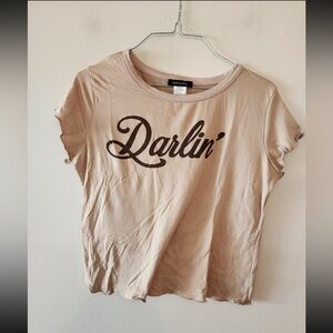 Ruby and lace light brown darlin crop top size large